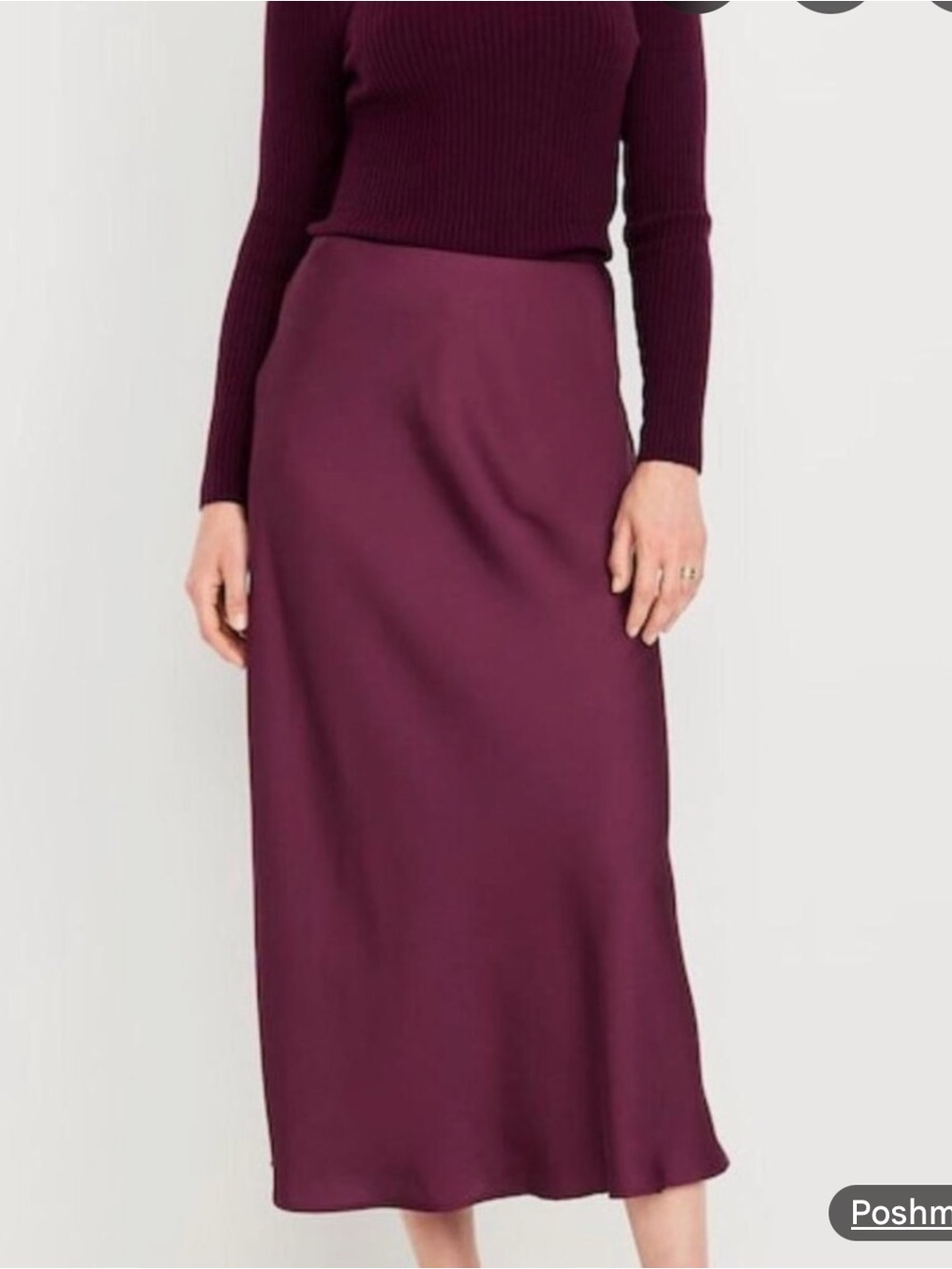 Old Navy Plum Satin Maxi Skirt